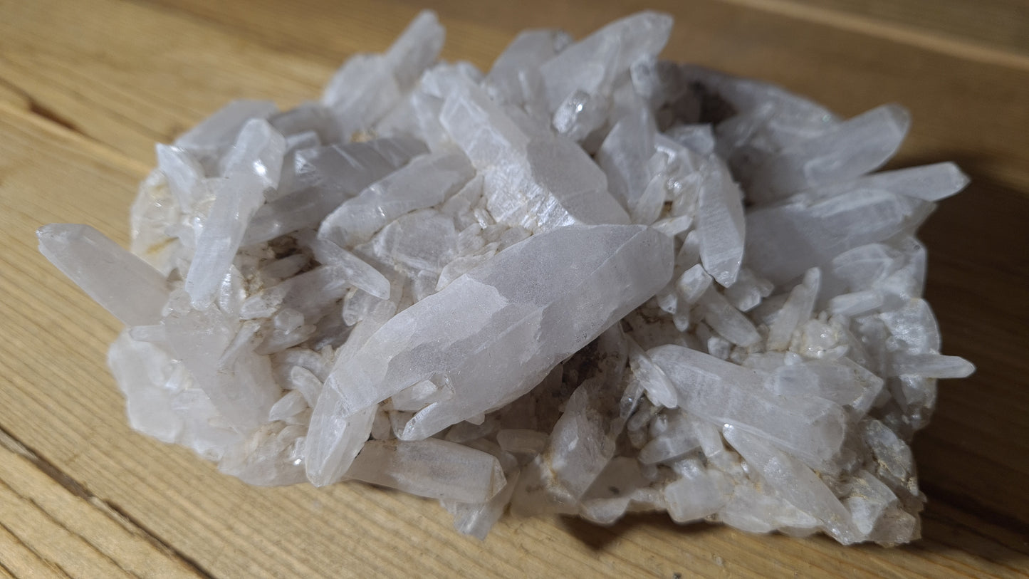 Blue apatite and calcite crystal