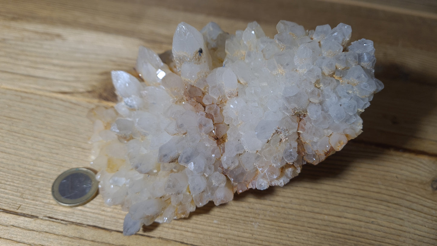 Blue apatite and calcite crystal