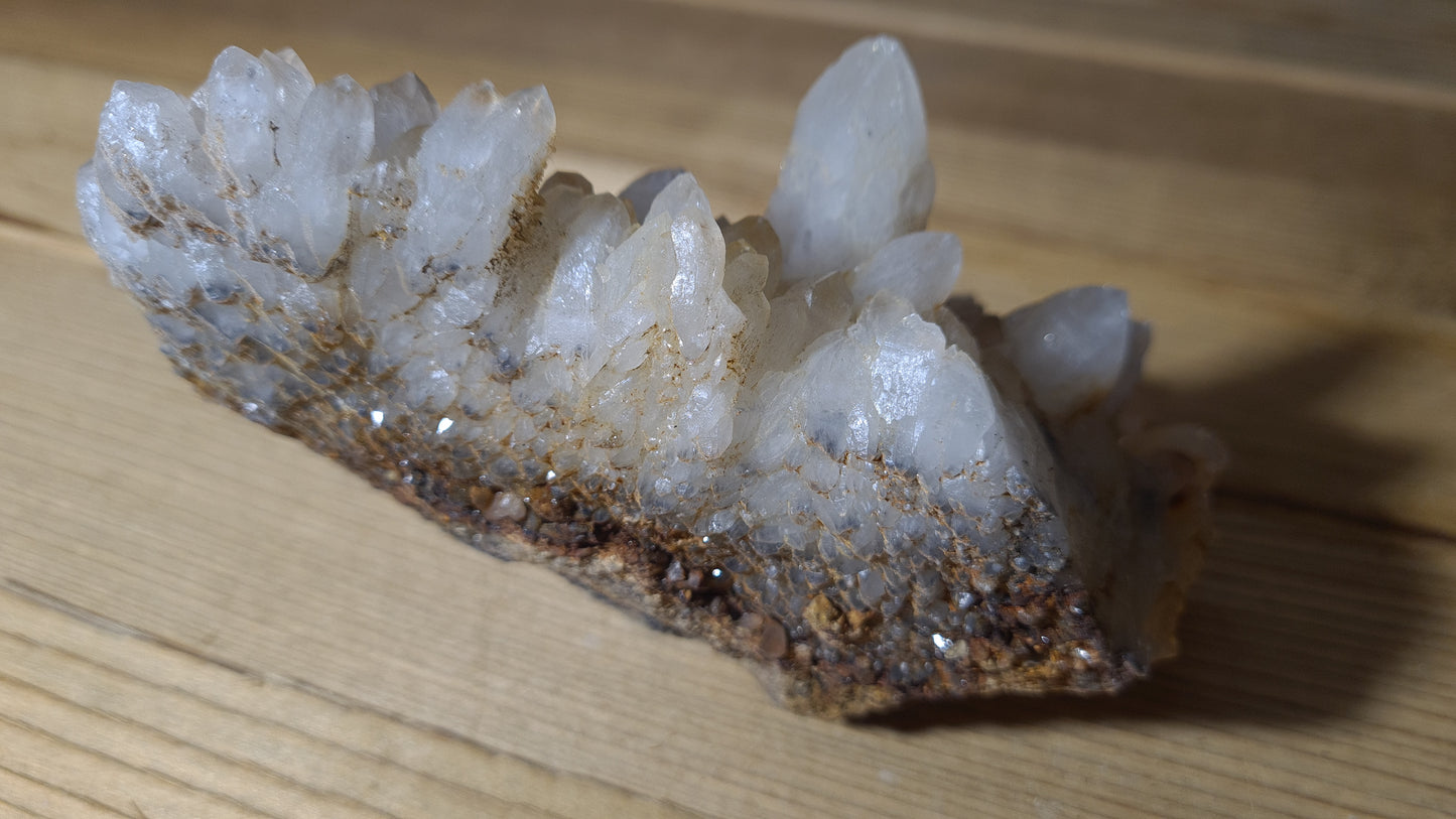 Blue apatite and calcite crystal