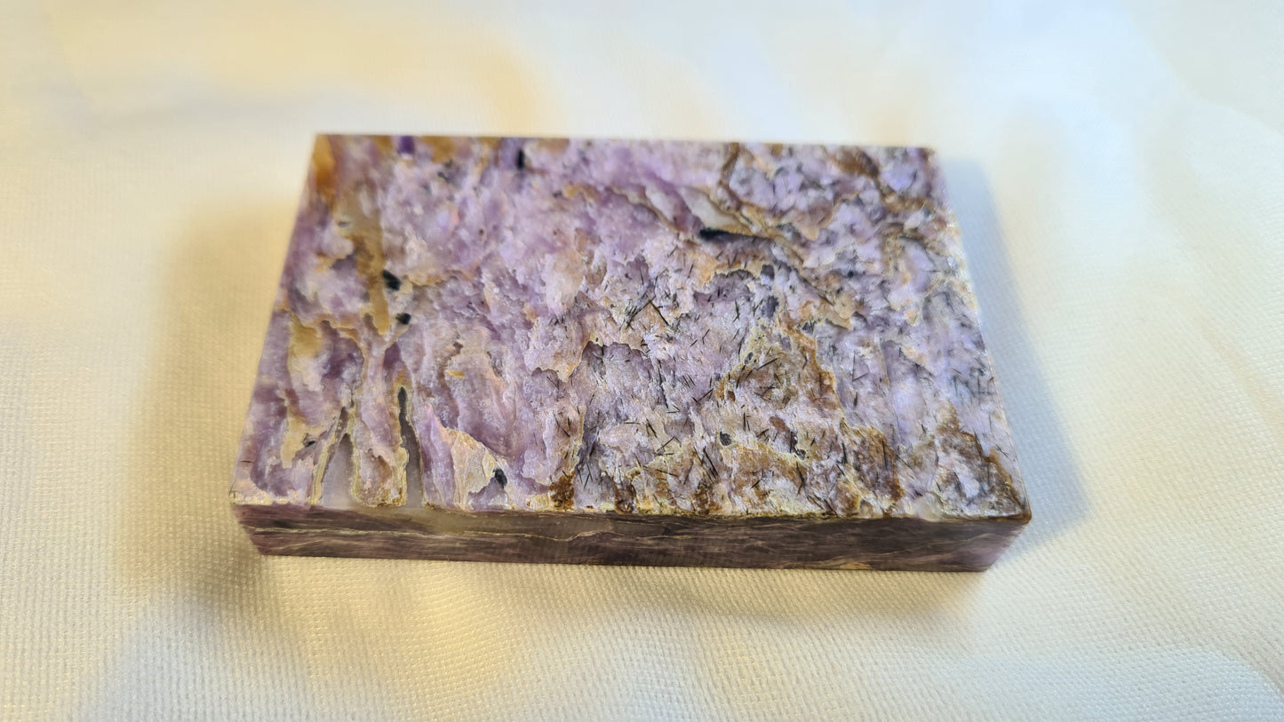 Charoite plate 1.3x5x7.5cm