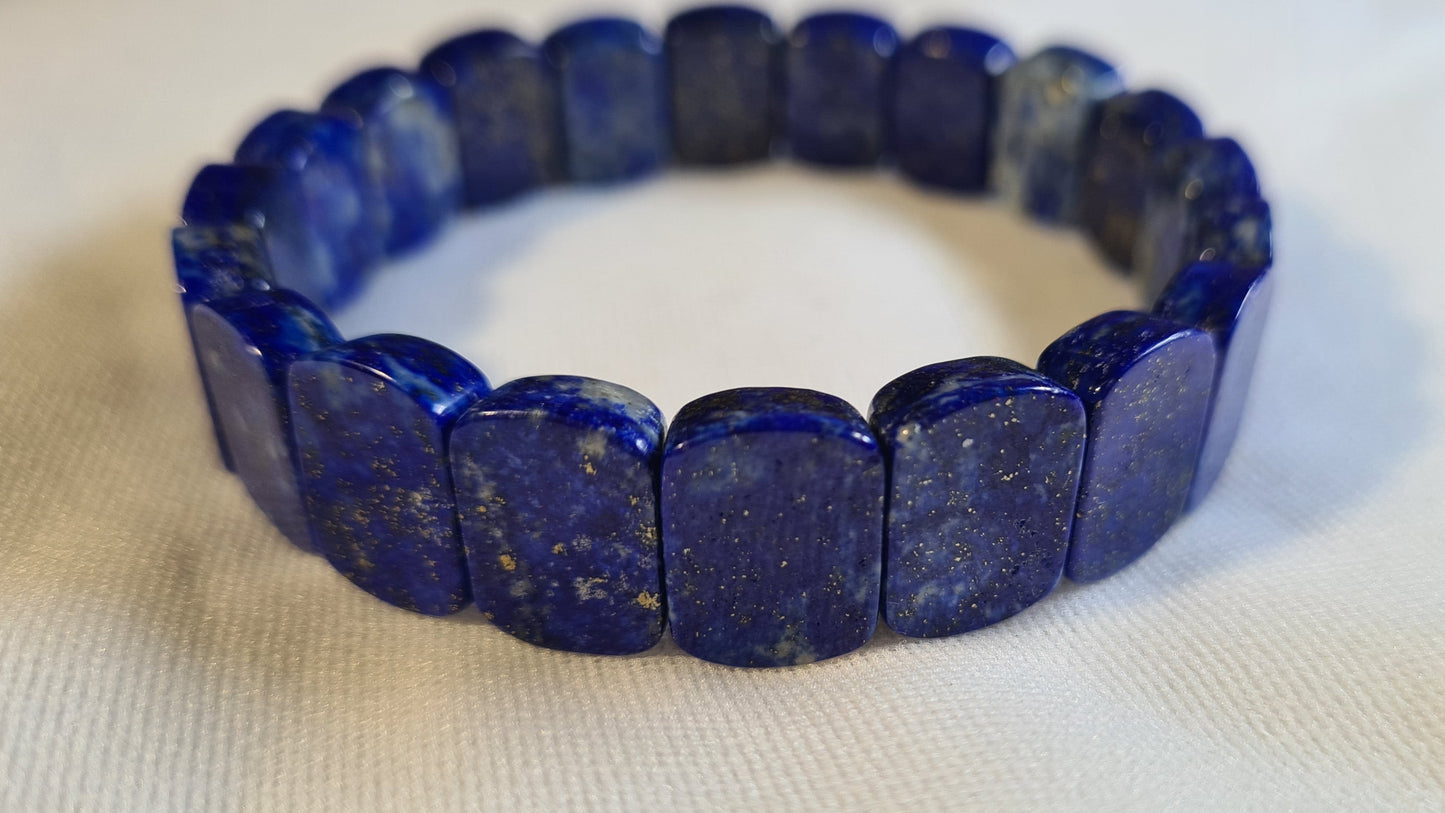Bracelets plat de lapis lazuli 17cm