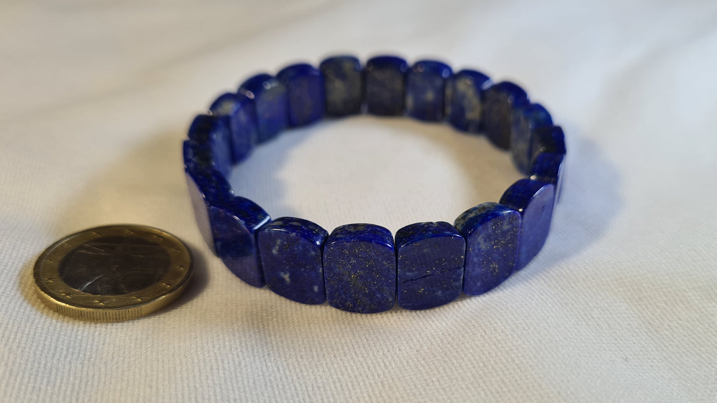 Bracelets plat de lapis lazuli 17cm