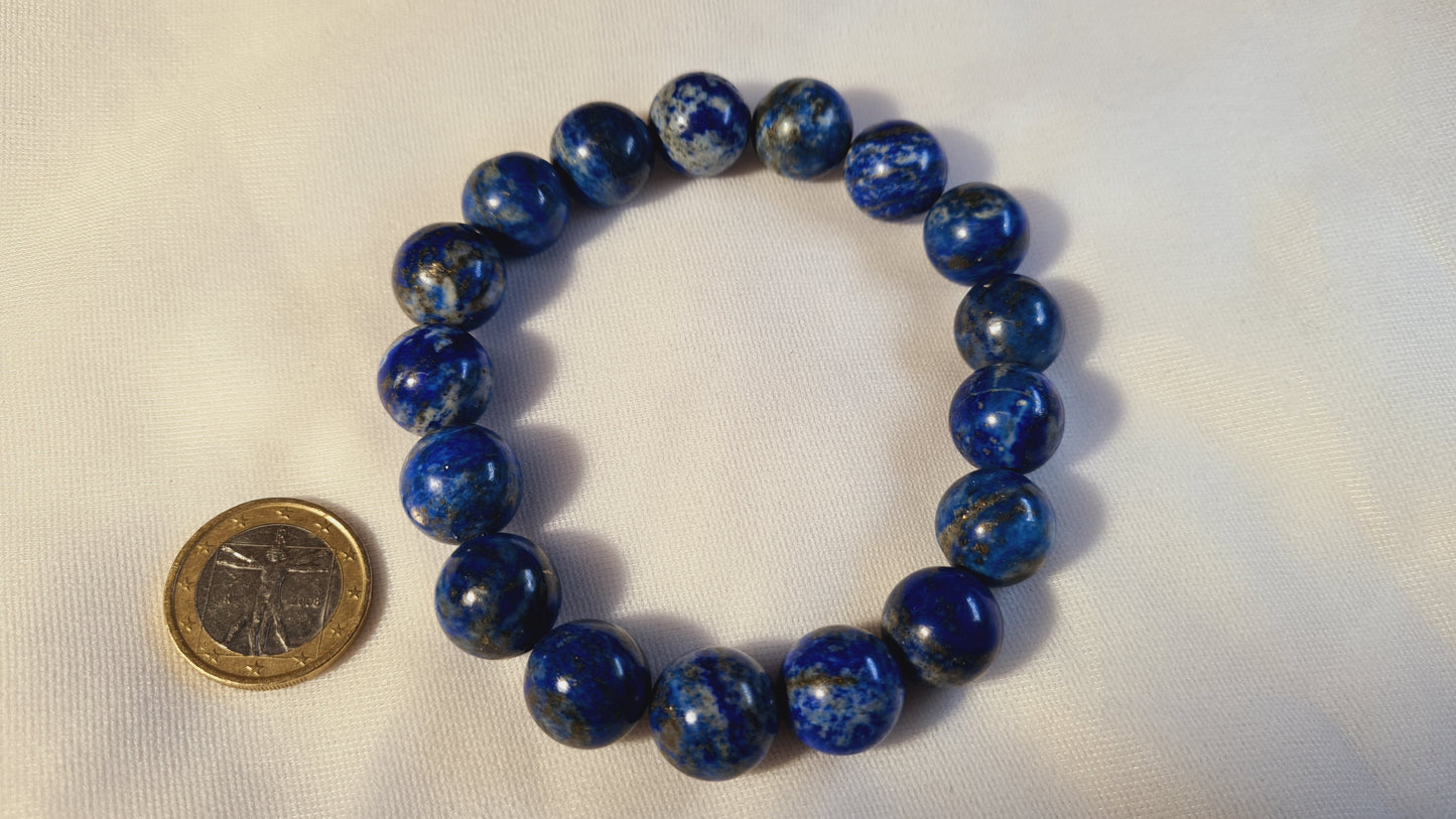 Bracelets de perles de lapis lazuli 14mm / 23.8cm