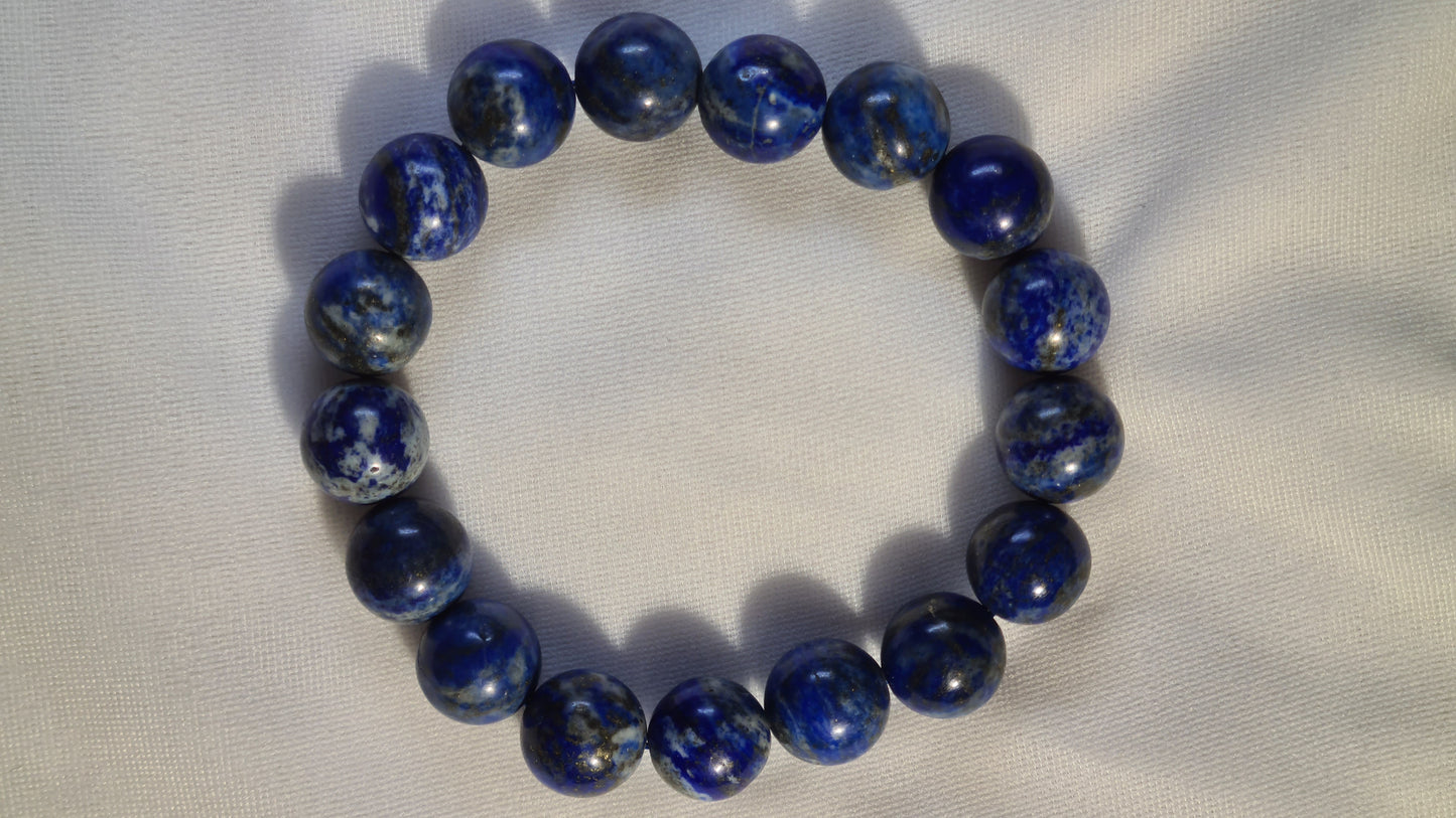 Bracelets de perles de lapis lazuli 14mm / 23.8cm