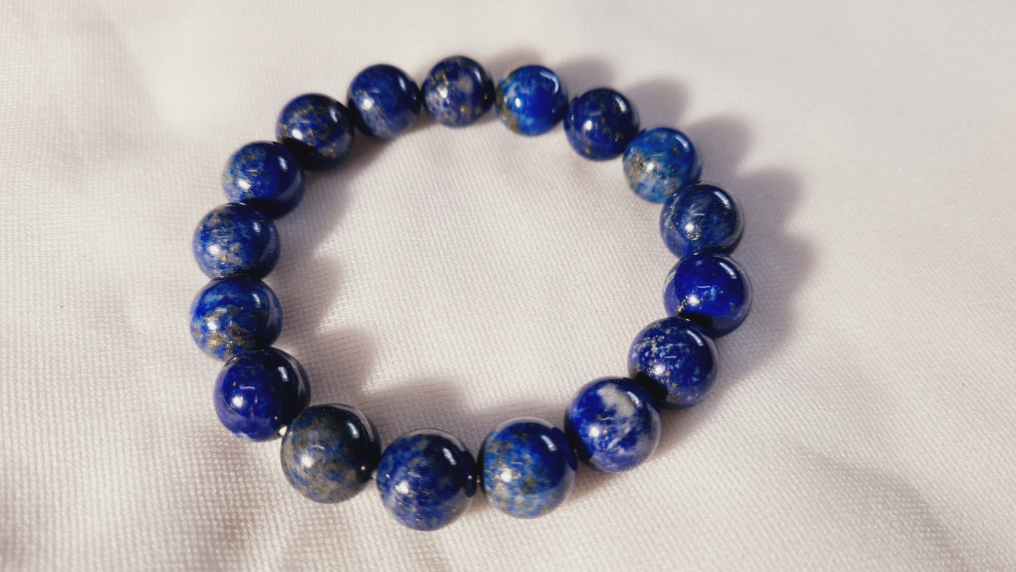 Bracelets de perles de lapis lazuli 10mm / 17cm