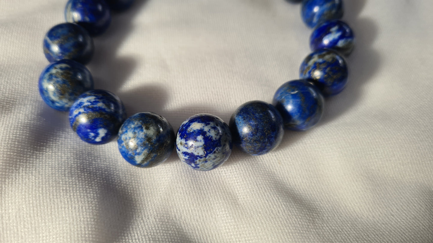 Bracelets de perles de lapis lazuli 10mm / 17cm