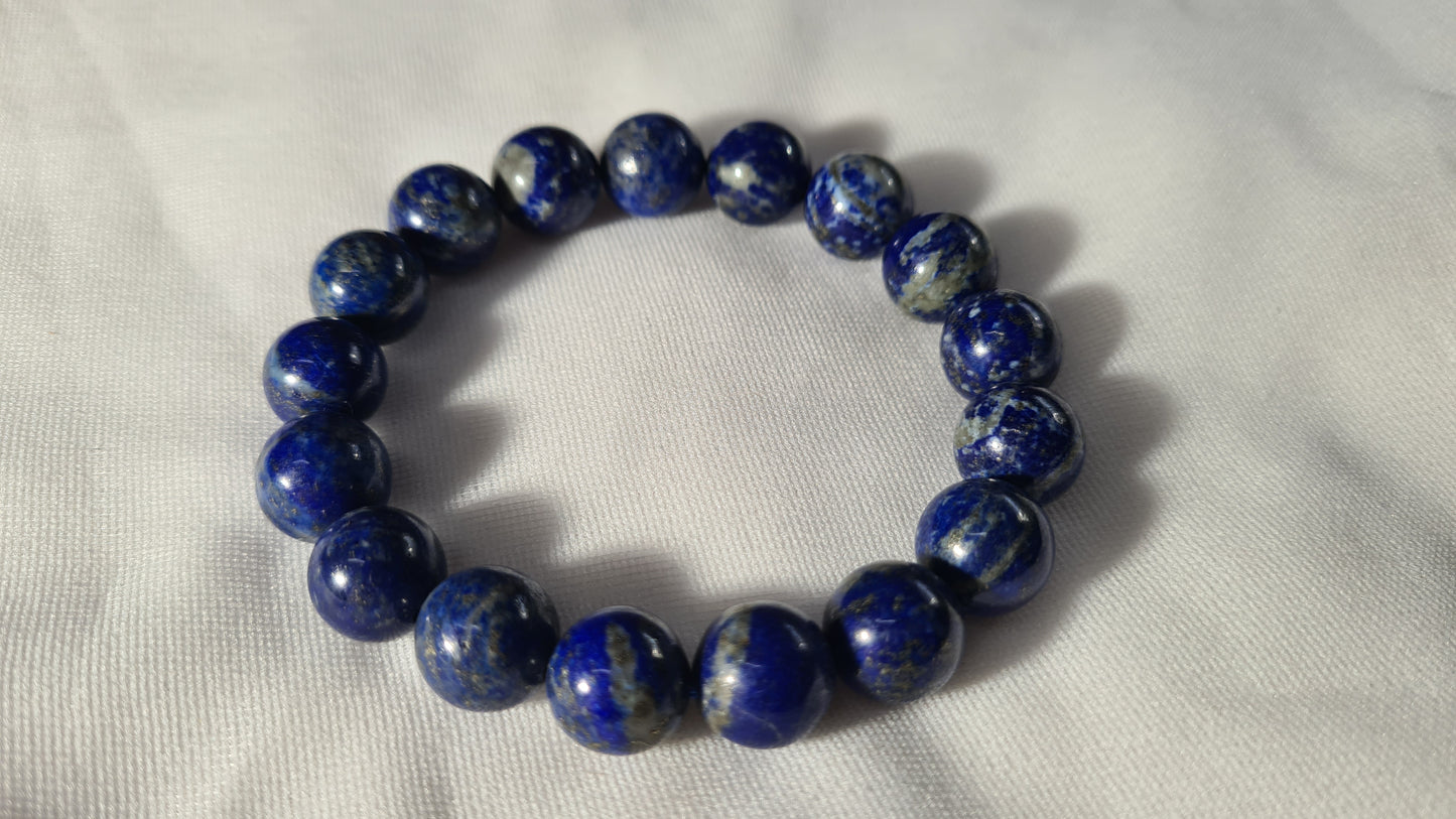 Bracelets de perles de lapis lazuli 12mm / 20cm