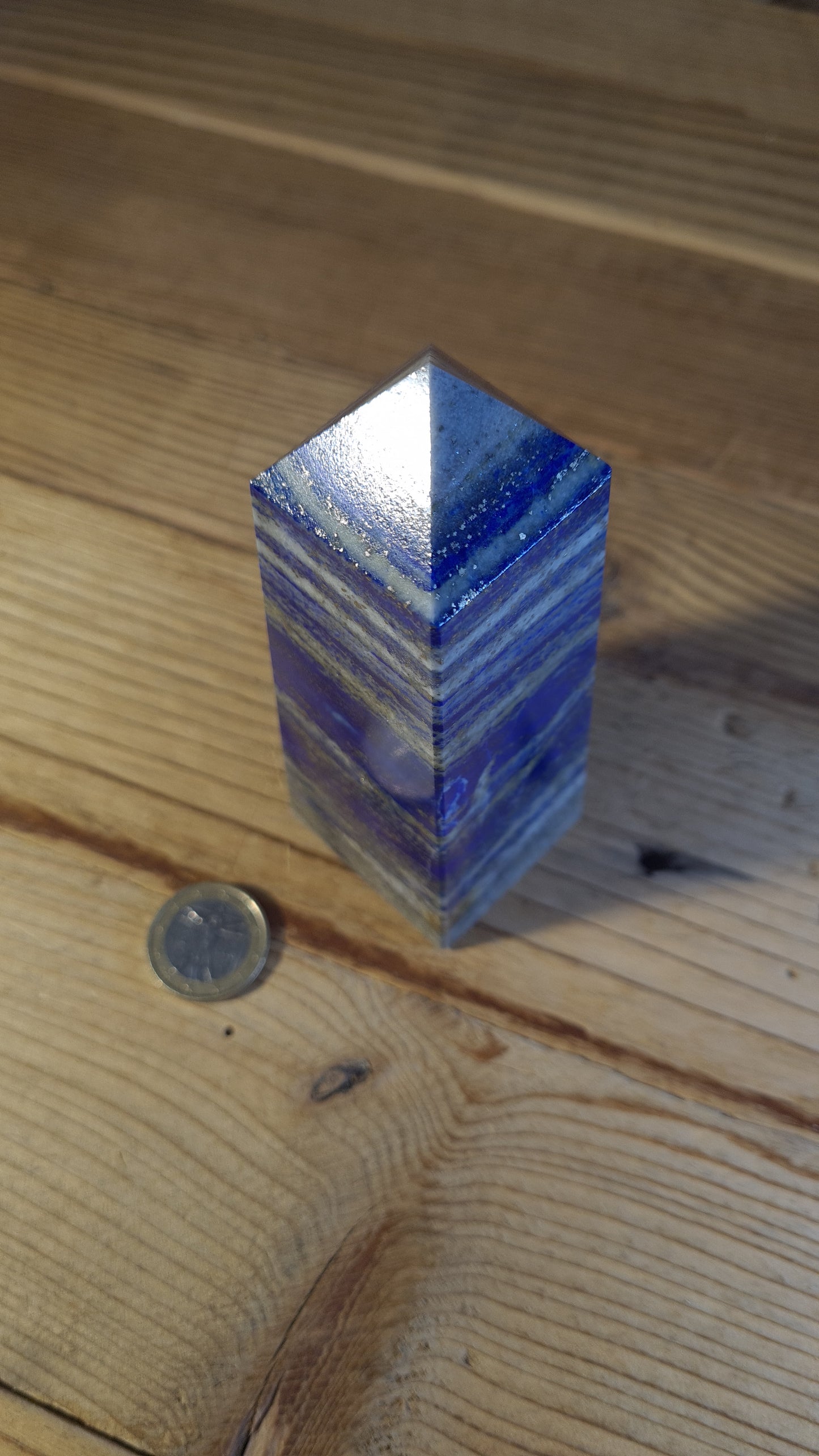 Tower / Obelisk 4 faces, 13.2cm, lapis lazuli
