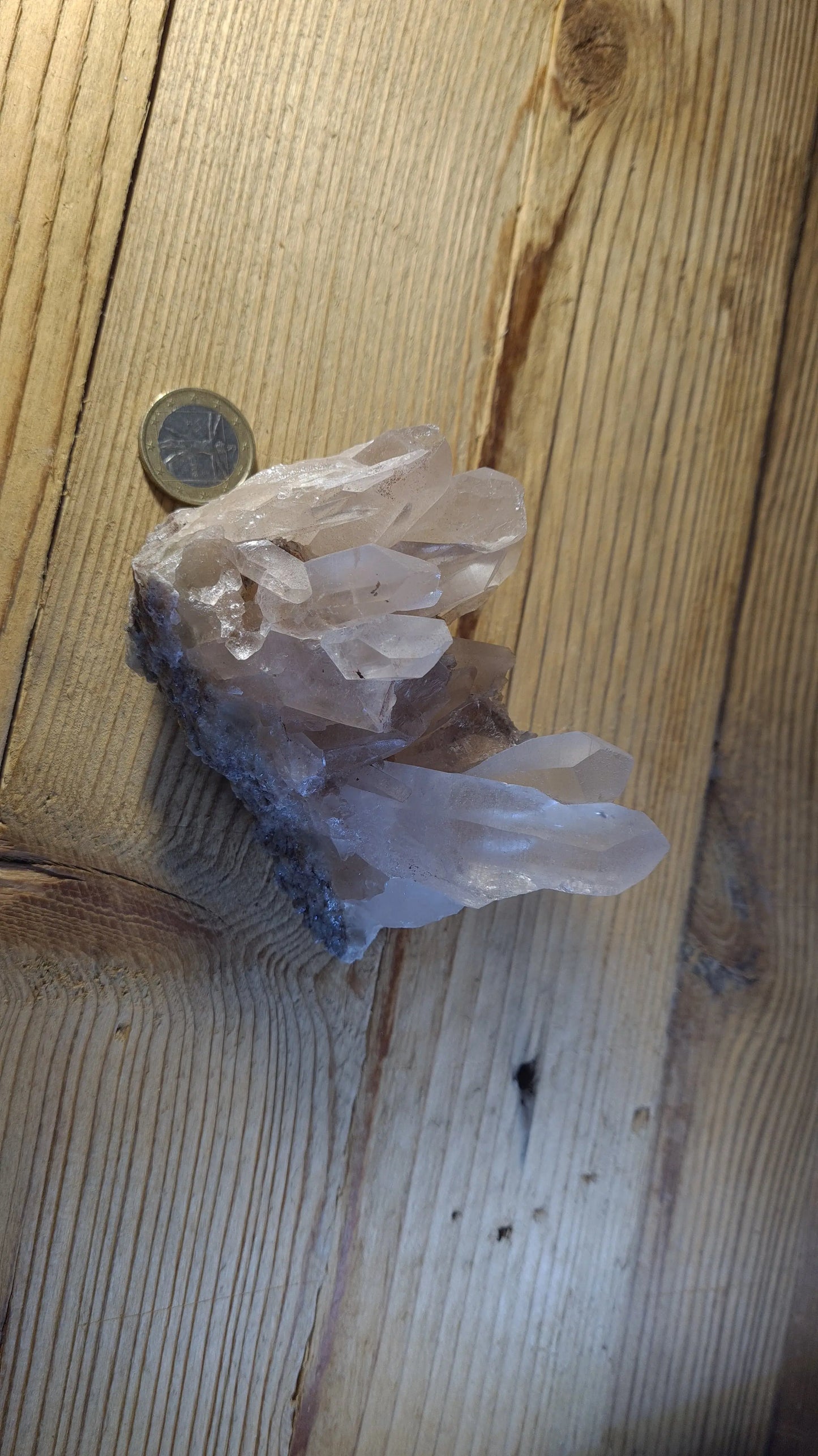 Amas de cristaux de roche / quartz 399g, 9x5cm Cristal Roche