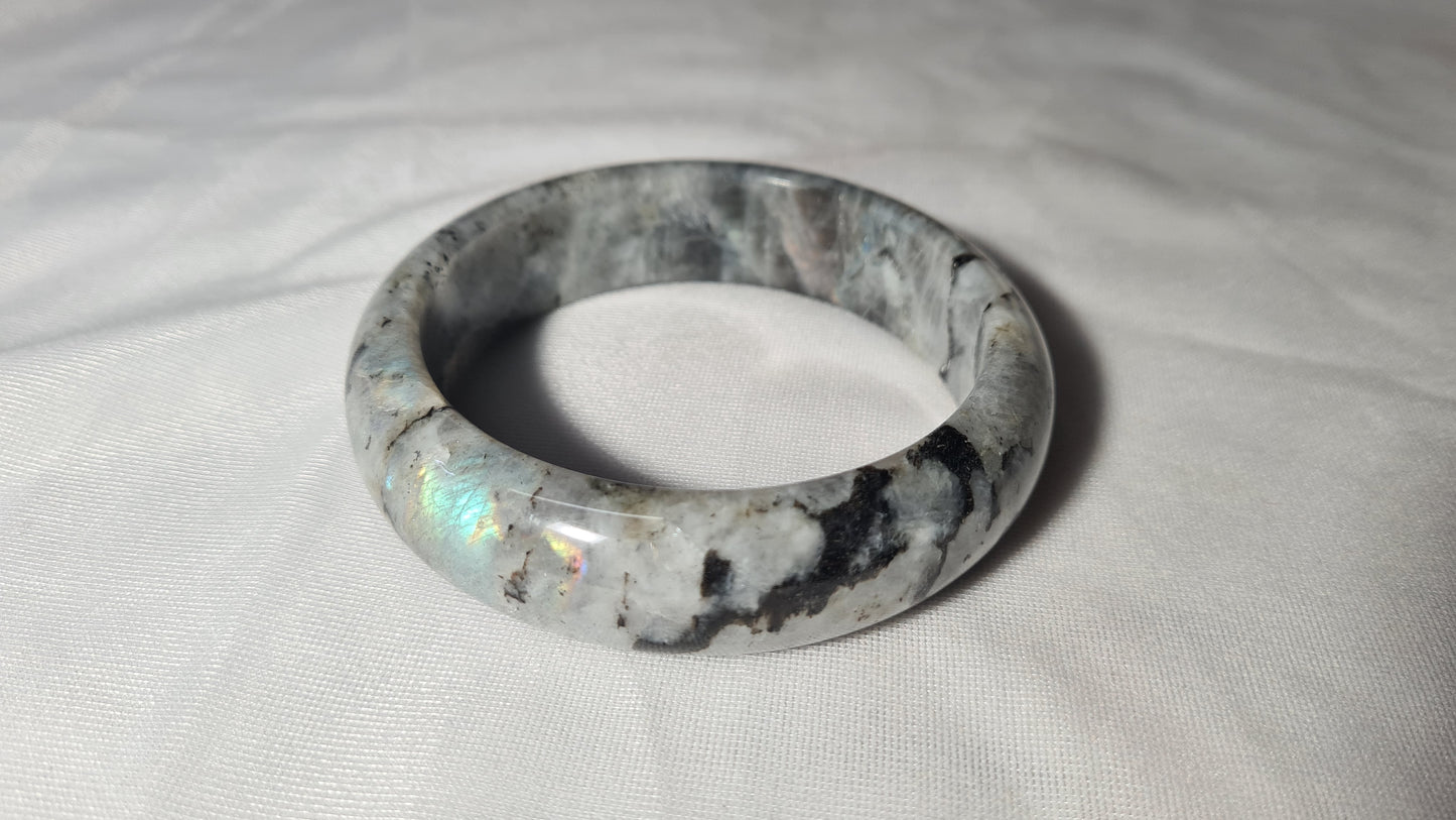 Bracelet massif "jonc" en labradorite