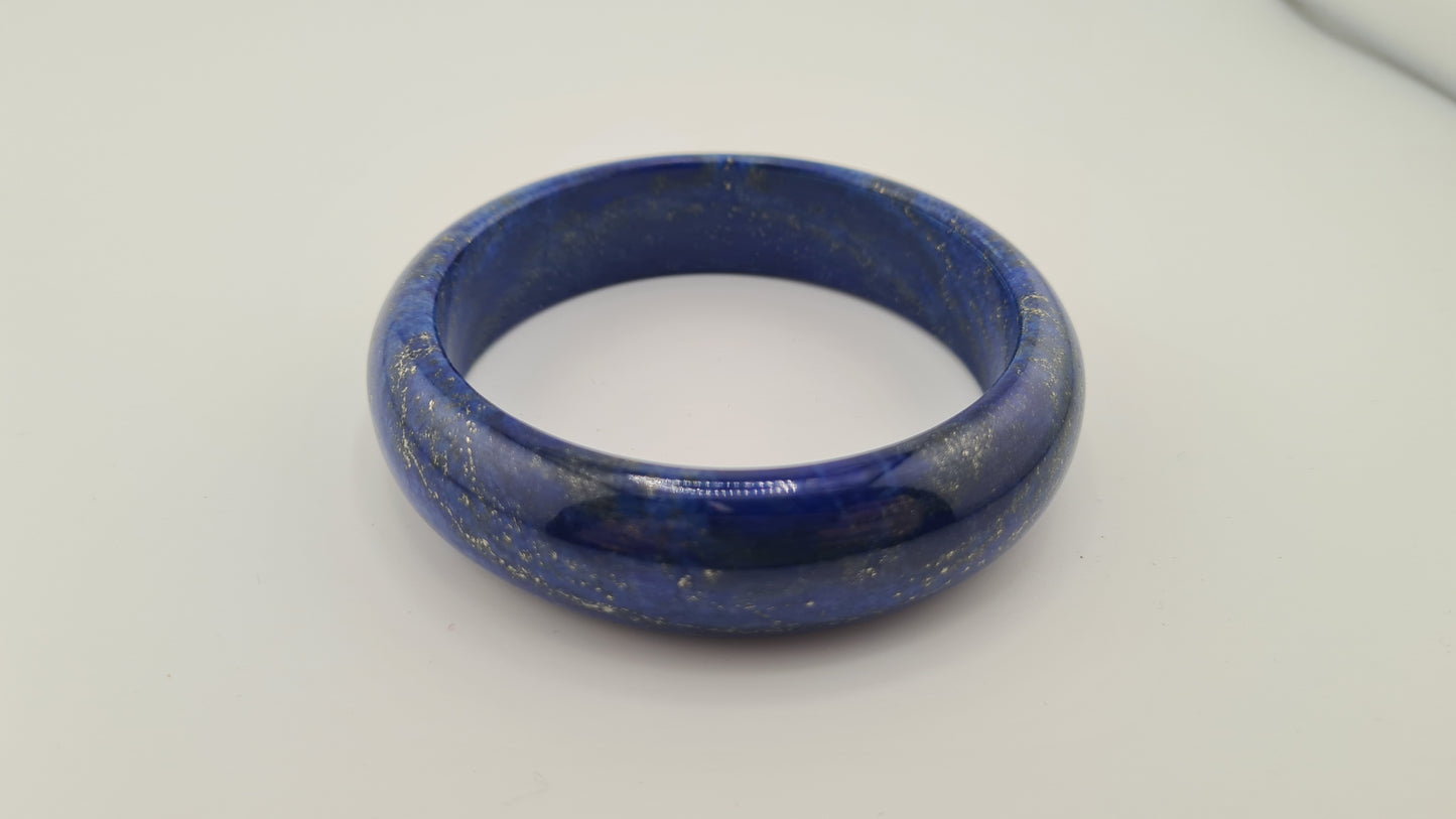 Bracelet massif "jonc" en lapis-lazuli