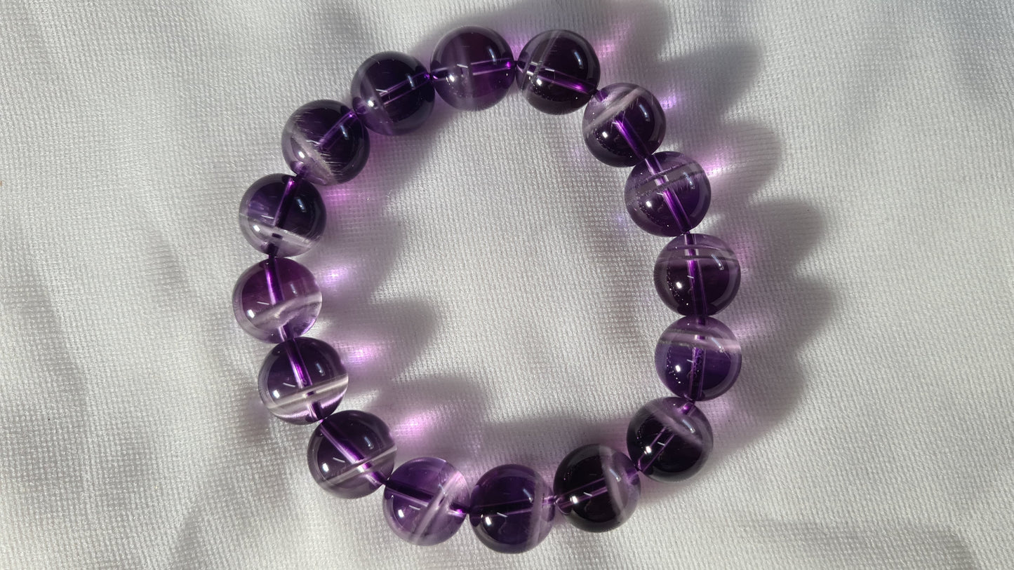Bracelets de perles d'améthyste 12mm / 19.2cm