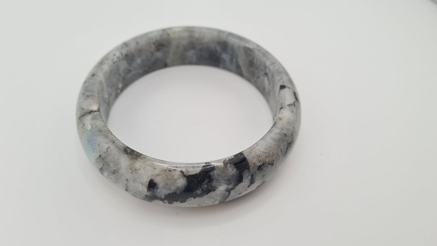 Bracelet massif "jonc" en labradorite