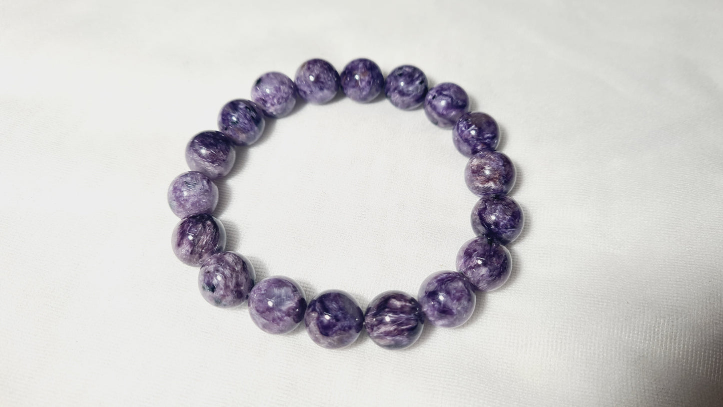 Charoite bead bracelet 12mm / 21.6cm
