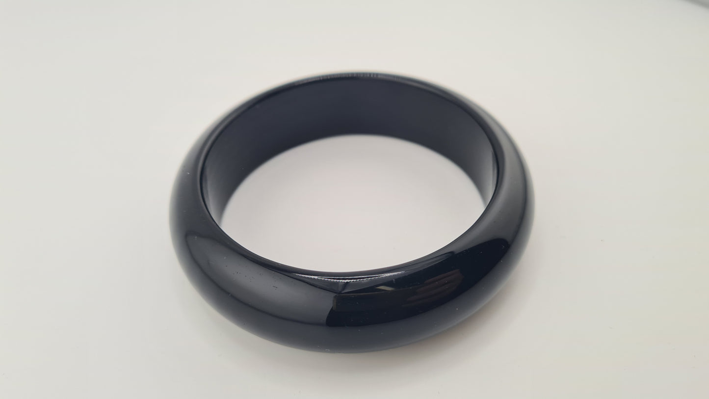 Bracelet massif "jonc" en obsidienne