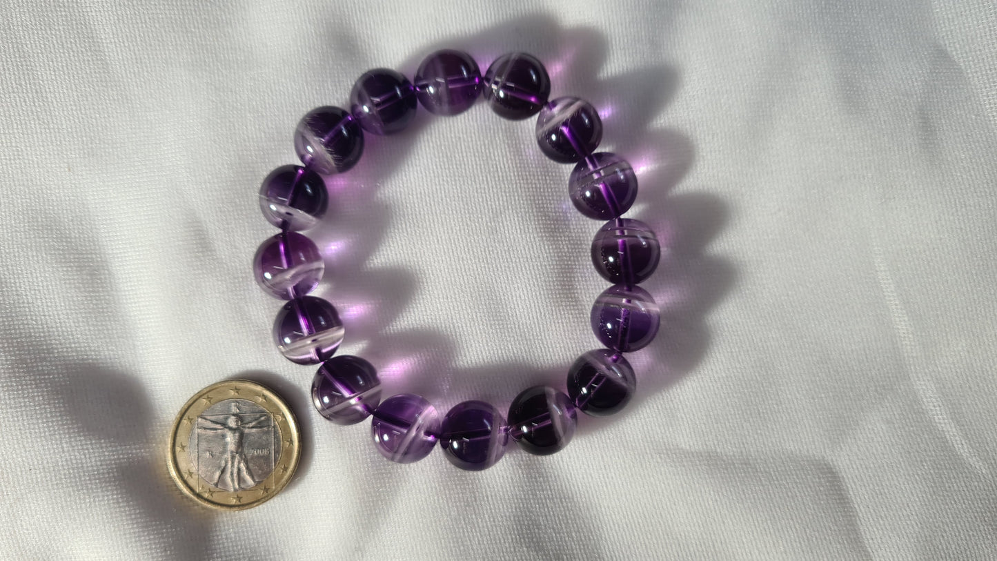 Bracelets de perles d'améthyste 12mm / 19.2cm