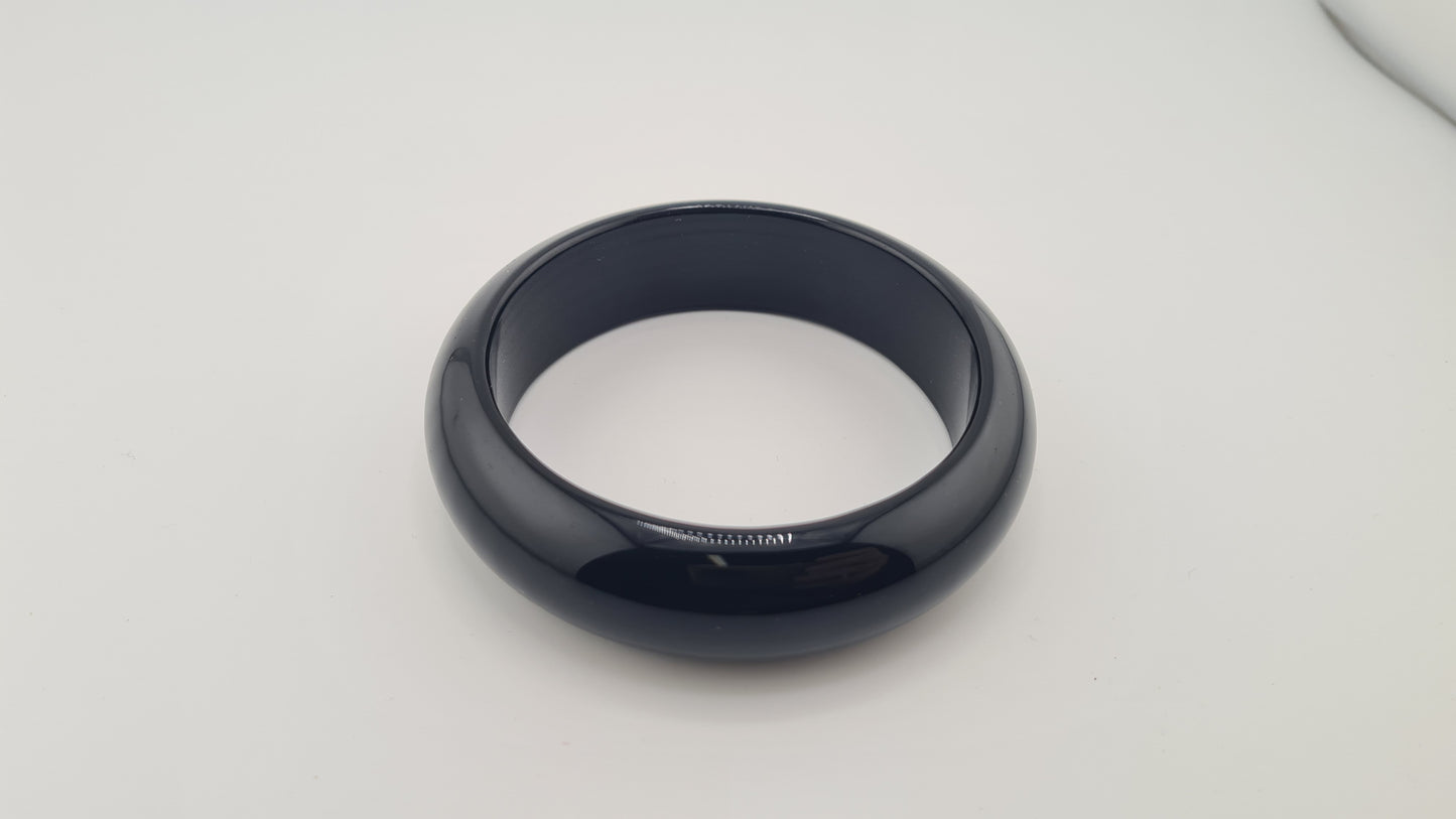 Bracelet massif "jonc" en obsidienne