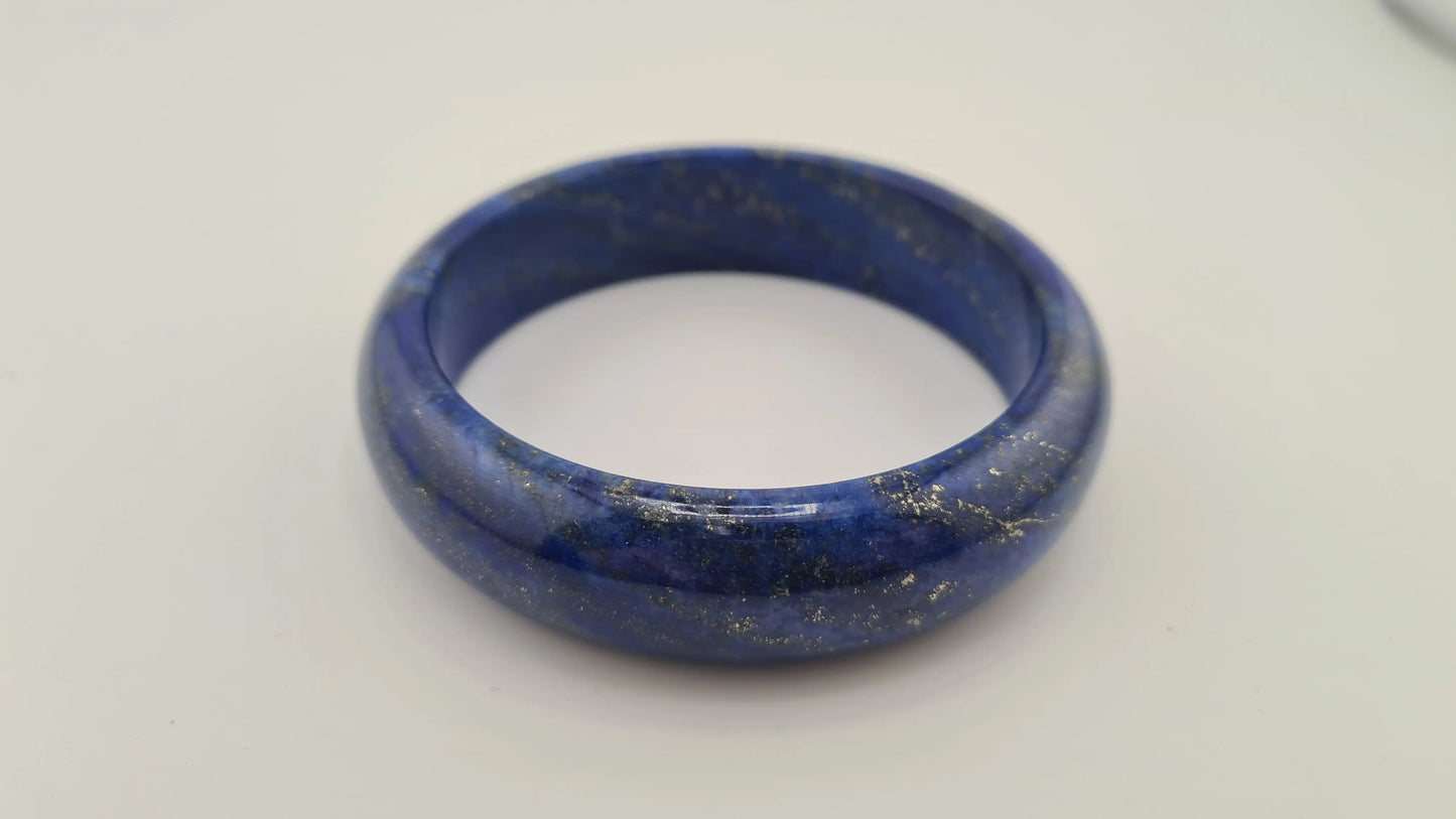 Bracelet massif "jonc" en lapis-lazuli Cristal Roche