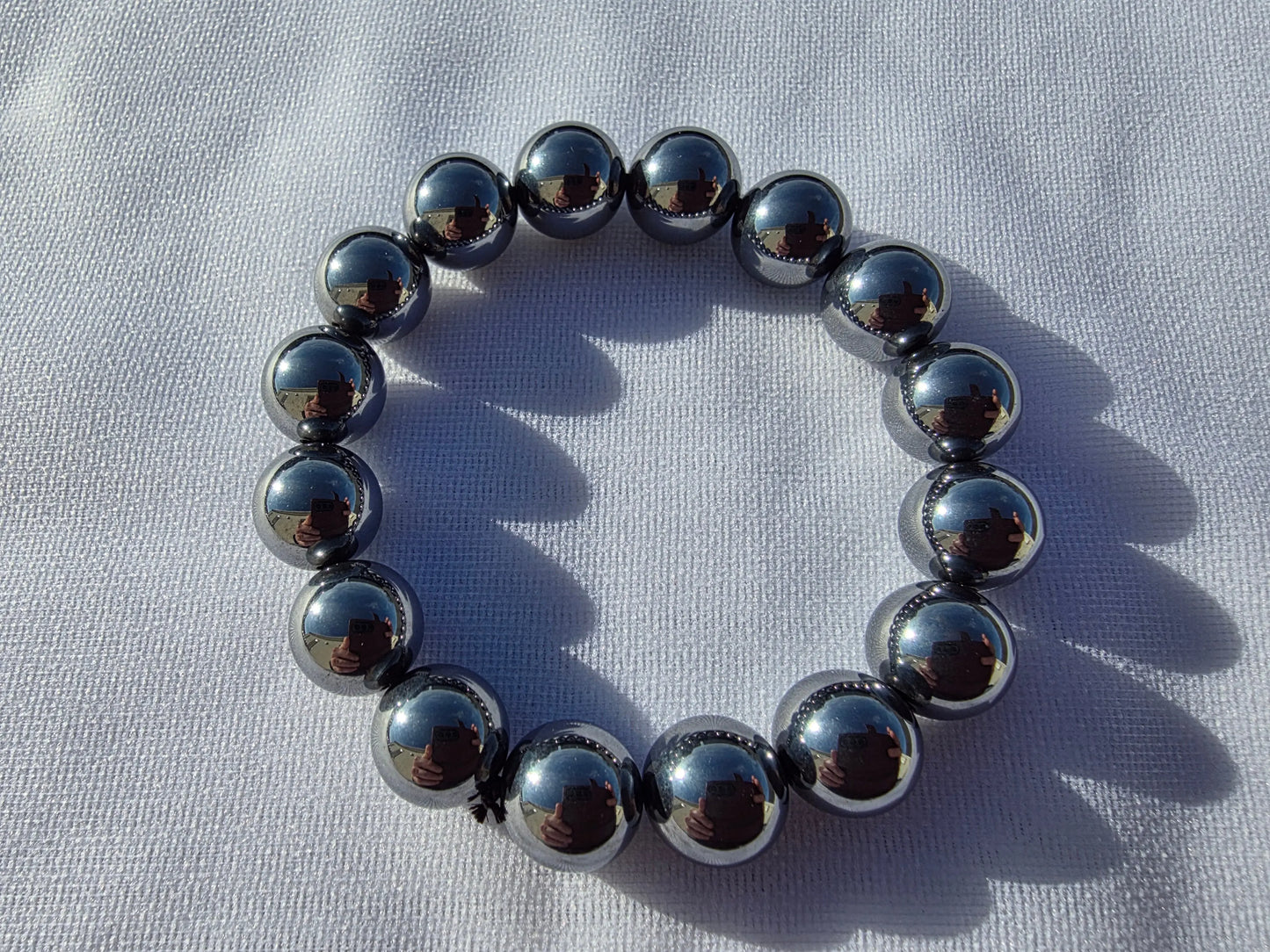 Bracelets de perles de shungite élite 12mm / 19.2cm Cristal Roche