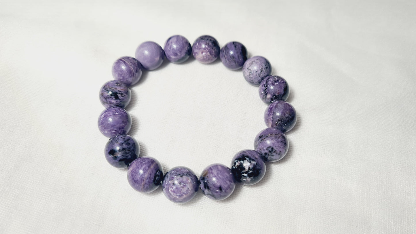 Charoite bead bracelet 13mm / 20.8cm