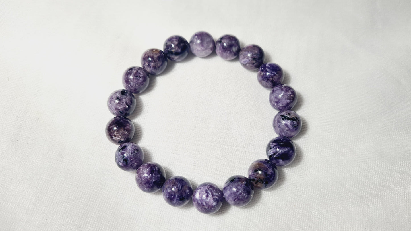 Charoite bead bracelet 12mm / 21.6cm