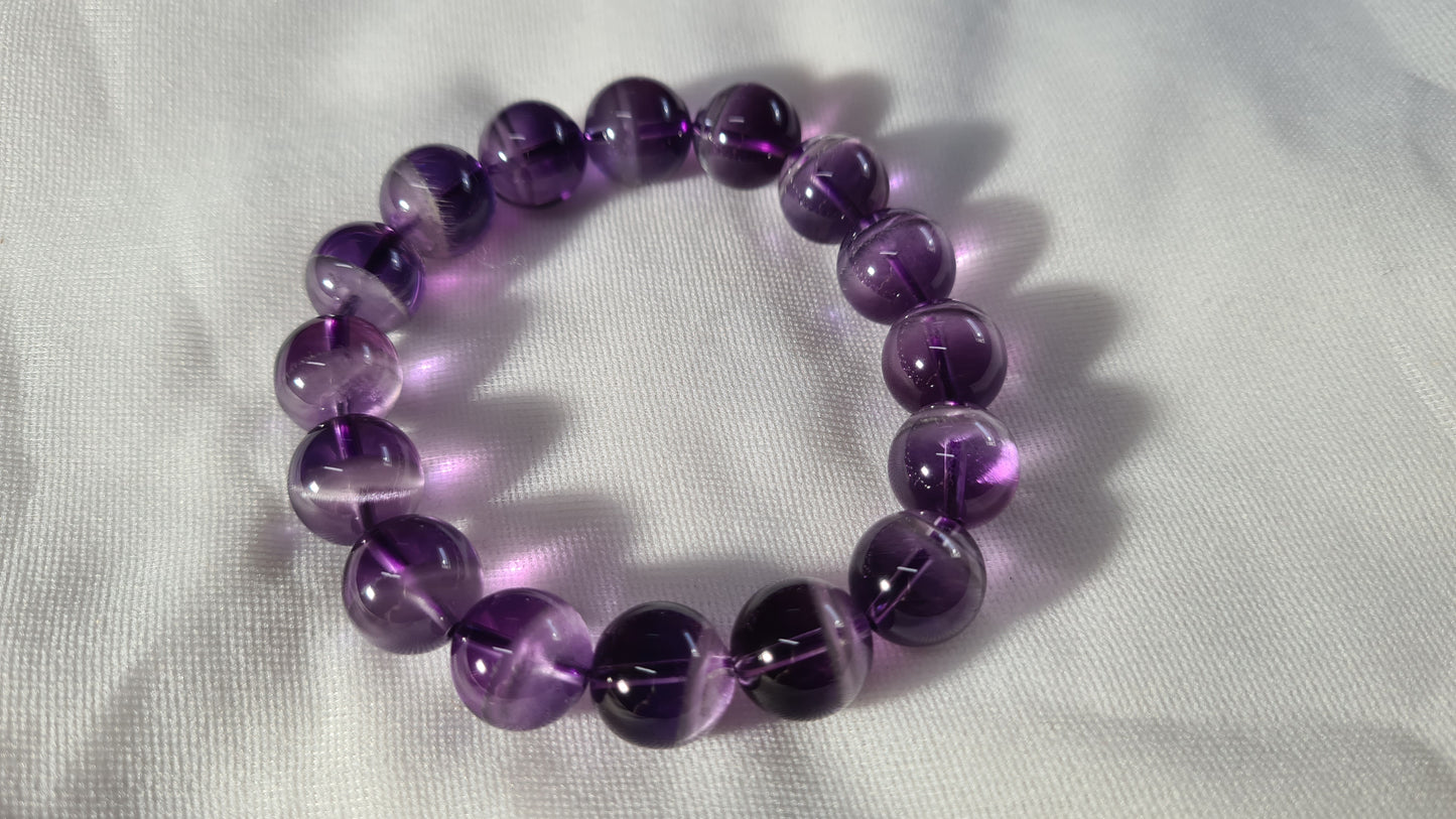 Bracelets de perles d'améthyste 12mm / 19.2cm