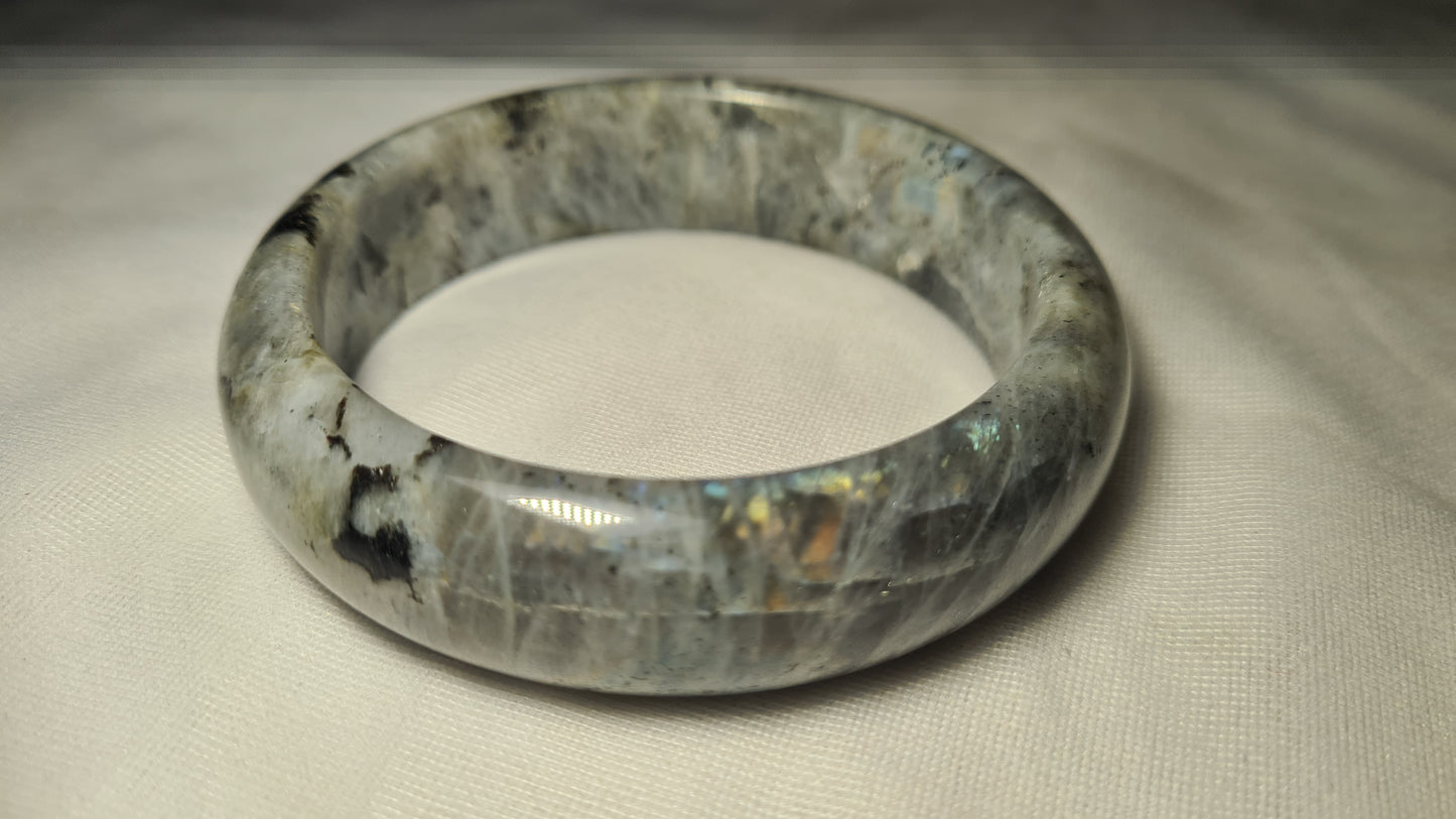 Bracelet massif "jonc" en labradorite