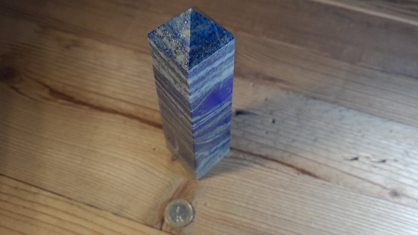 Tower / Obelisk 4 faces, 17cm, lapis lazuli