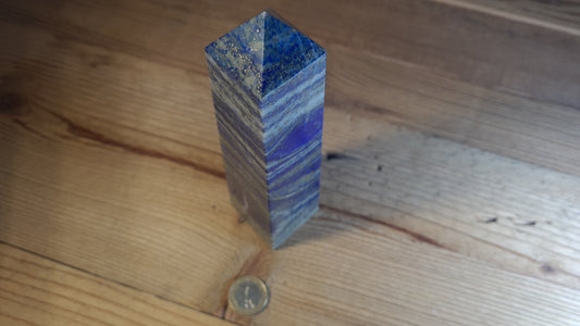 Tower / Obelisk 4 faces, 17cm, lapis lazuli