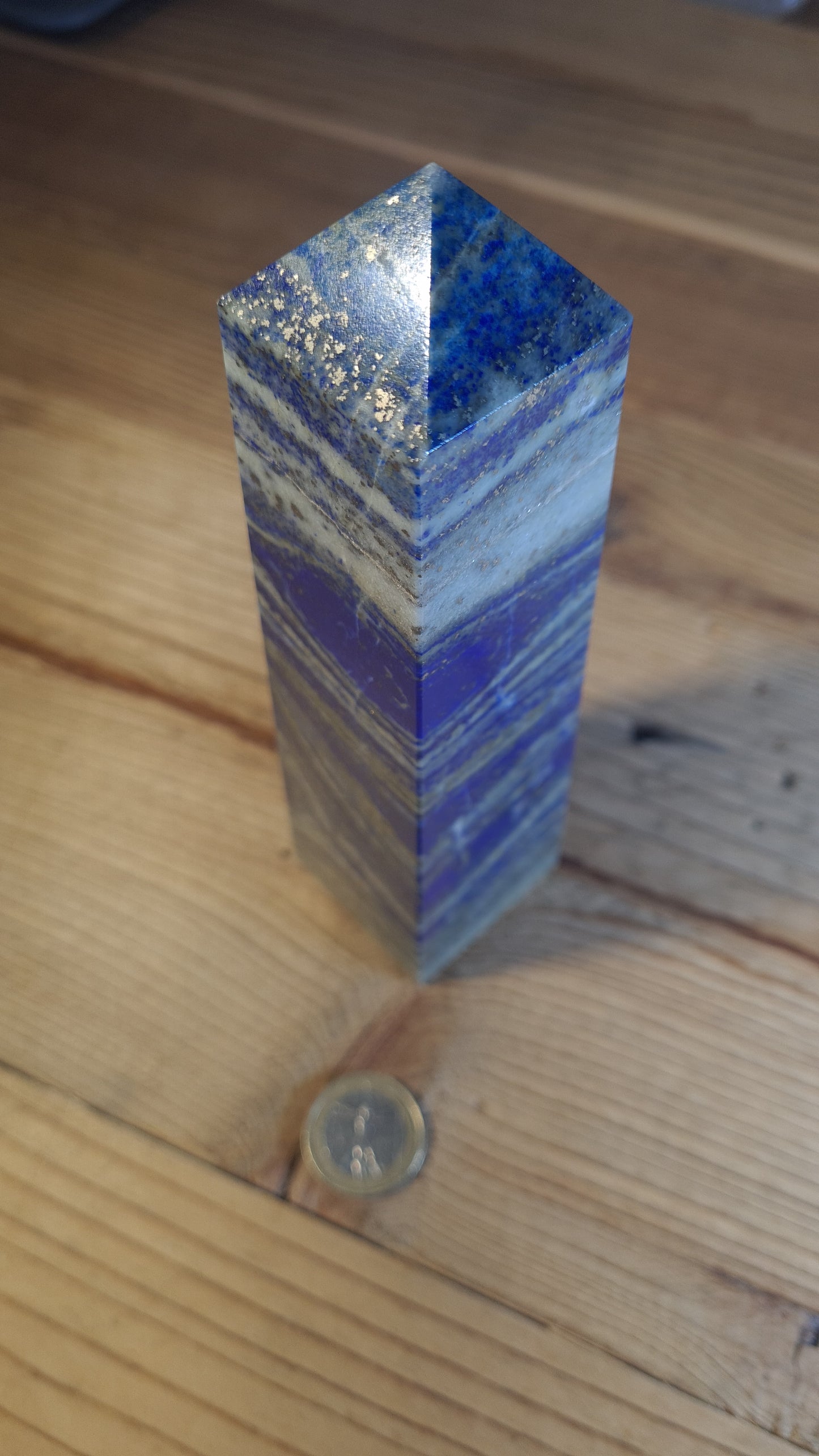 Tower / Obelisk 4 faces, 17cm, lapis lazuli