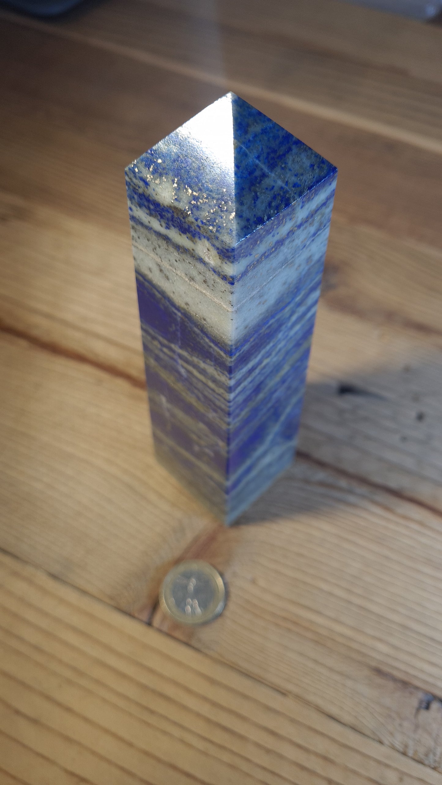 Tower / Obelisk 4 faces, 17cm, lapis lazuli