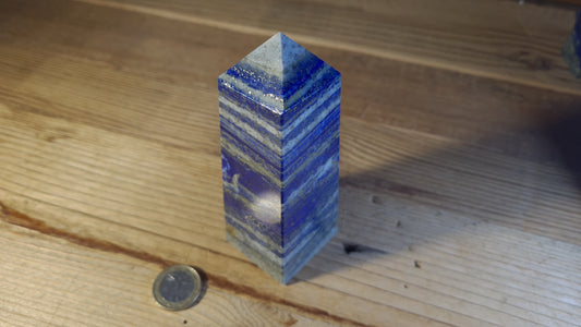 Tower / Obelisk 4 faces, 13.2cm, lapis lazuli