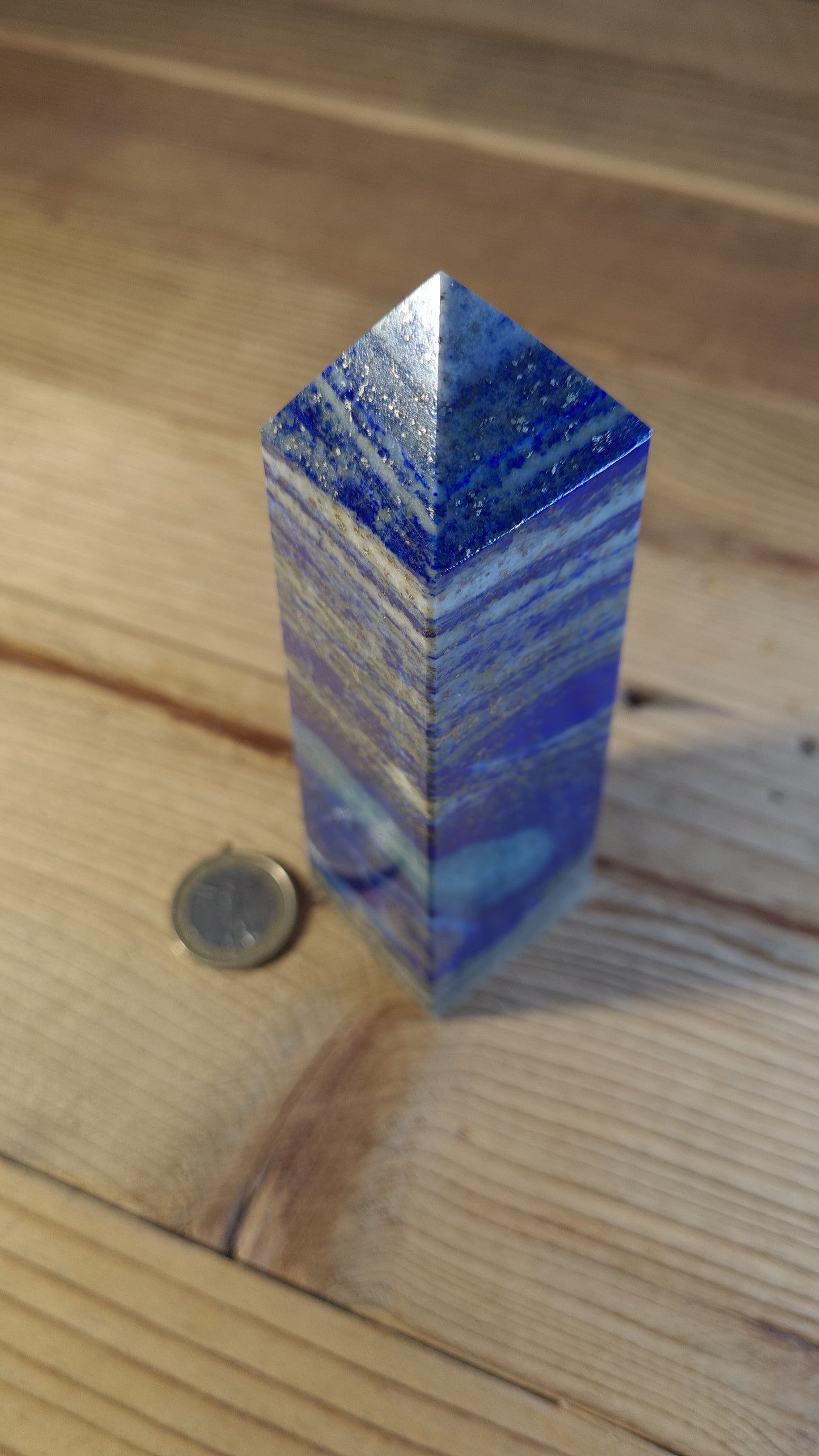 Tower / Obelisk 4 faces, 12cm, lapis lazuli