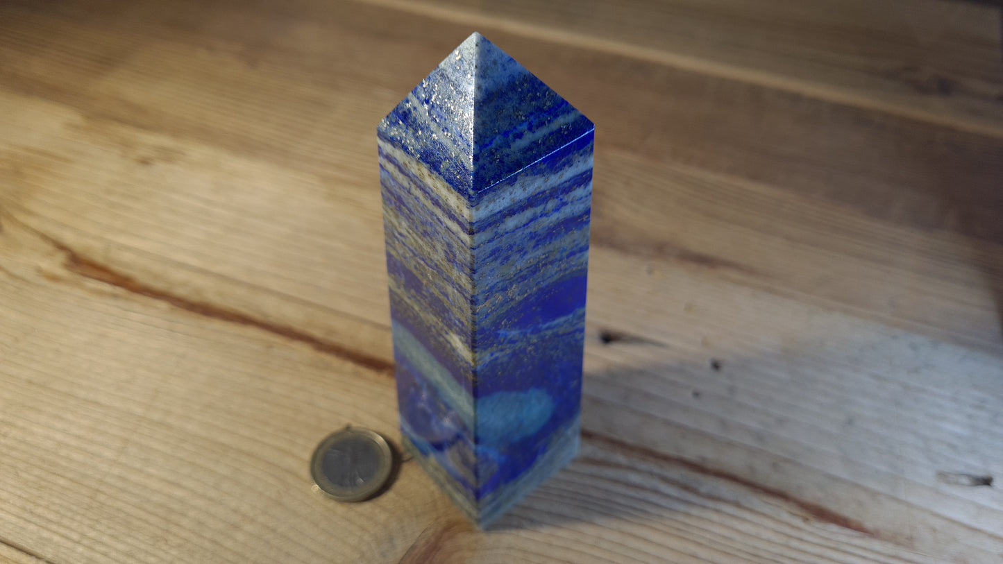 Tower / Obelisk 4 faces, 12cm, lapis lazuli