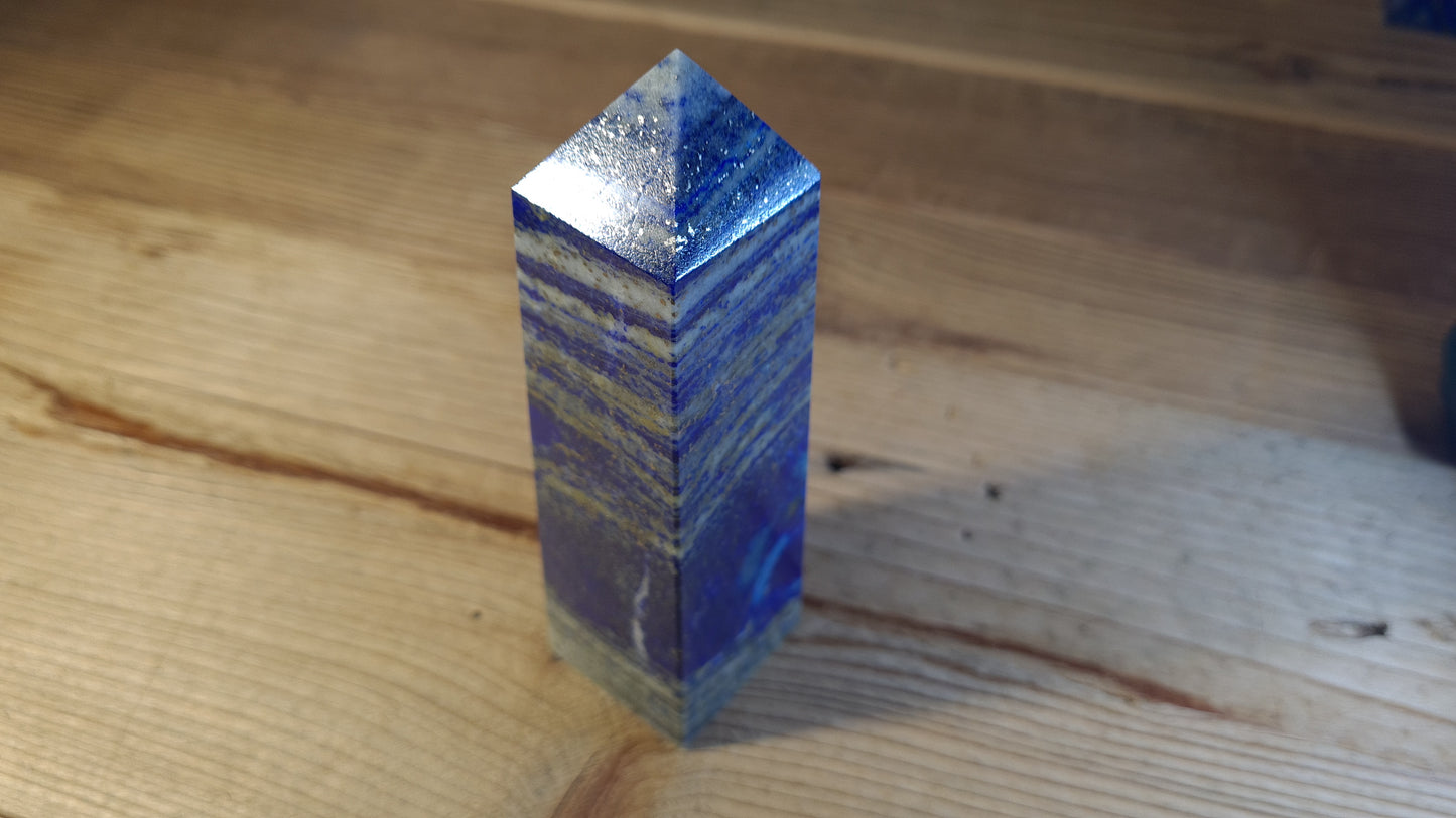 Tower / Obelisk 4 faces, 12cm, lapis lazuli