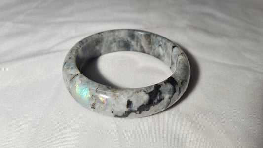 Bracelet massif "jonc" en labradorite
