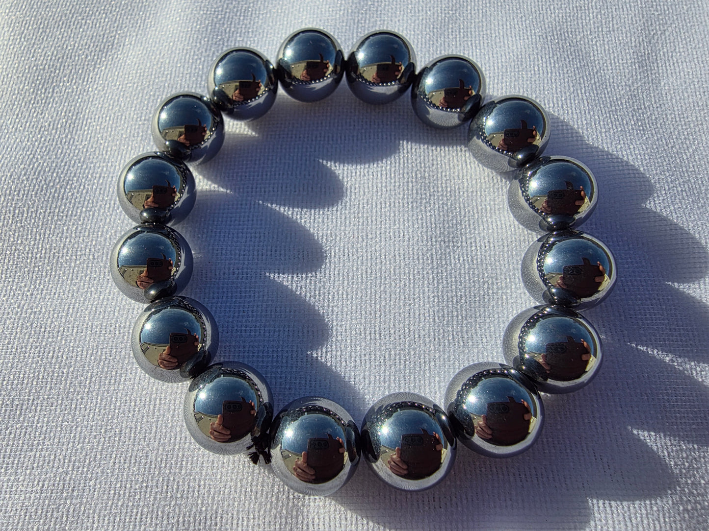 Bracelets de perles de shungite élite 12mm / 19.2cm