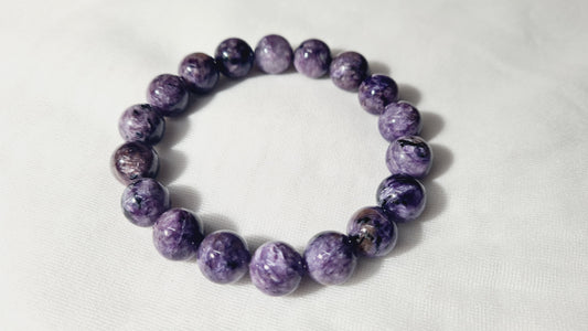 Charoite bead bracelet 12mm / 21.6cm