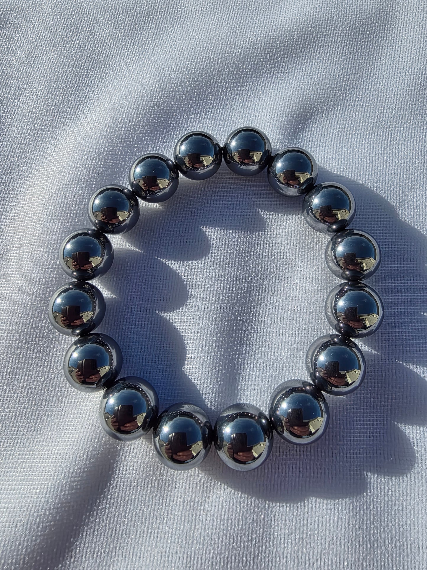 Bracelets de perles de shungite élite 12mm / 19.2cm