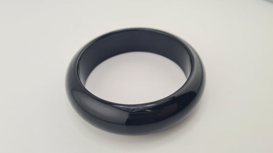 Bracelet massif "jonc" en obsidienne
