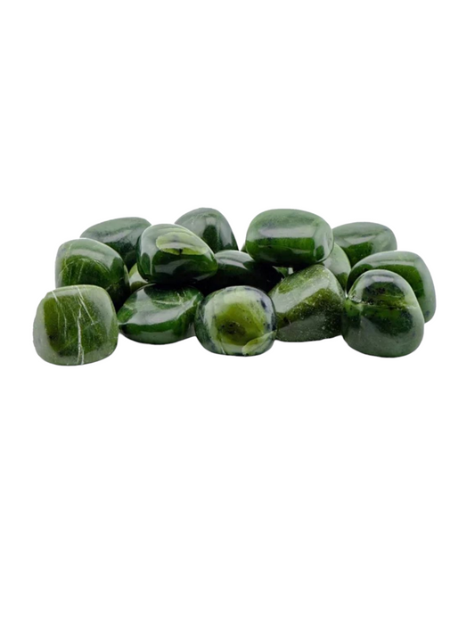 Lot de 10 pierres roulées en jade du Pakistan