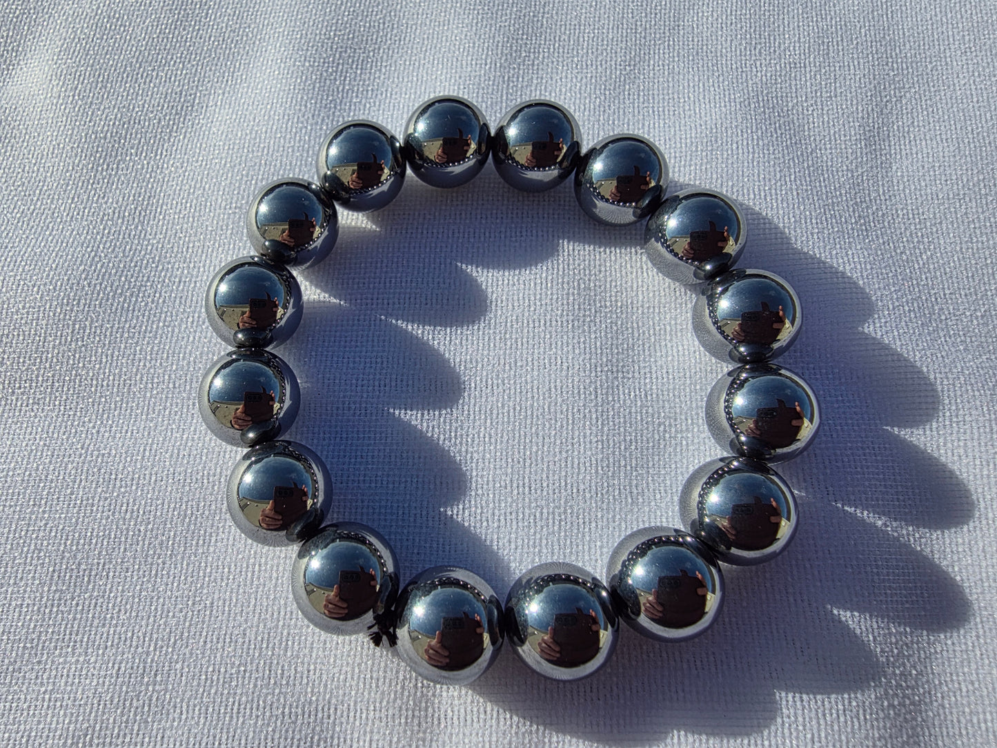Bracelets de perles de shungite élite 12mm / 19.2cm