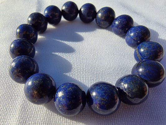 Bracelets de perles de lapis lazuli 12mm / 20cm